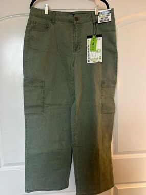 d. jeans Olive Green Wide Leg Flare Jeans